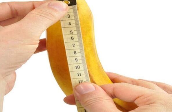 handitu aurretik zakila neurtzea banana baten adibidea erabiliz